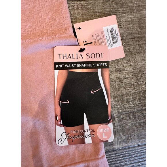 Thalia Sodi Knit Waist Shaping Shorts Firm Control Shapewear Size L Pink - Picture 8 of 8